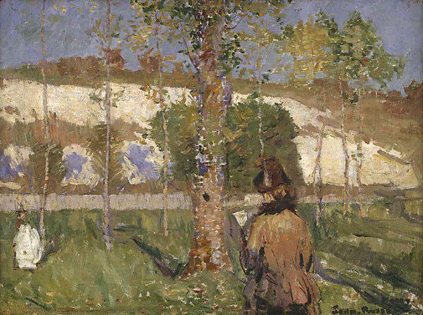 John Peter Russell Madame Sisley on the banks of the Loing at Moret